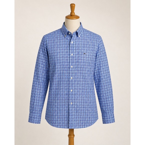 Vineyard Vines Other - Vineyard Vines OTG Performance Shirt Mens Large Blue Gingham Check Button Down